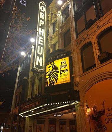 The Lion King at the Orpheum Theater, San Francisco, California